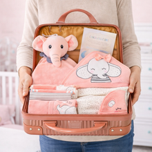 Load image into Gallery viewer, Blush Beginnings – Baby Girl Hamper in Keepsake Suitcase