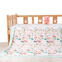 Load image into Gallery viewer, Unicorn & Rainbow Muslin Baby Girl Blanket