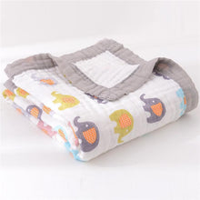 Load image into Gallery viewer, Little Elephant Parade Gender Neutral Muslin Blanket