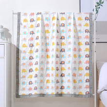 Load image into Gallery viewer, Little Elephant Parade Gender Neutral Muslin Blanket
